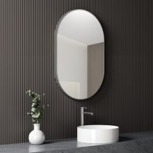 HD Kylie Chrome 45/60 cm széles fürdőszobai ovális fali tükör, krómozott alumínium kerettel