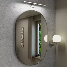 HD Kylie Chrome 60x90 cm széles fürdőszobai ovális fali tükör, krómozott alumínium kerettel és LED lámpával