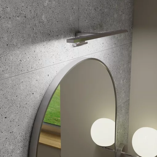 HD Kylie Chrome 60x90 cm széles fürdőszobai ovális fali tükör, krómozott alumínium kerettel és LED lámpával