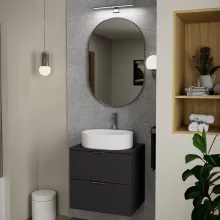 HD Kylie Chrome 60x90 cm széles fürdőszobai ovális fali tükör, krómozott alumínium kerettel és LED lámpával