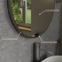 HD Kylie Chrome 60x90 cm széles fürdőszobai ovális fali tükör, krómozott alumínium kerettel és LED lámpával