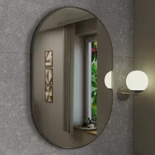 HD Kylie Chrome 60x90 cm széles fürdőszobai ovális fali tükör, krómozott alumínium kerettel