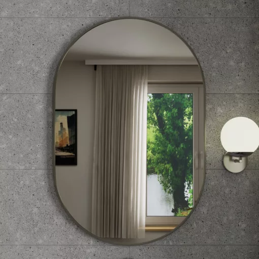 HD Kylie Chrome 60x90 cm széles fürdőszobai ovális fali tükör, krómozott alumínium kerettel