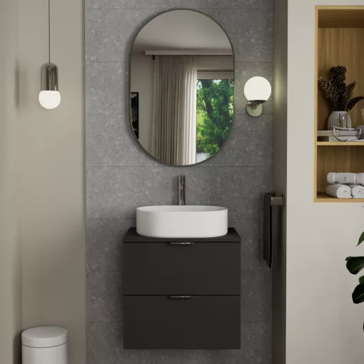 HD Kylie Chrome 60x90 cm széles fürdőszobai ovális fali tükör, krómozott alumínium kerettel