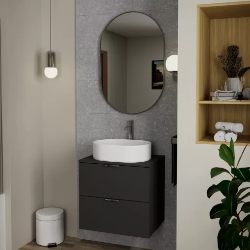 HD Kylie Chrome 60x90 cm széles fürdőszobai ovális fali tükör, krómozott alumínium kerettel