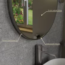 HD Kylie Chrome 60x90 cm széles fürdőszobai ovális fali tükör, krómozott alumínium kerettel