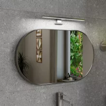 HD Kylie Chrome 76x45 cm széles fürdőszobai ovális fali tükör, krómozott alumínium kerettel és LED lámpával