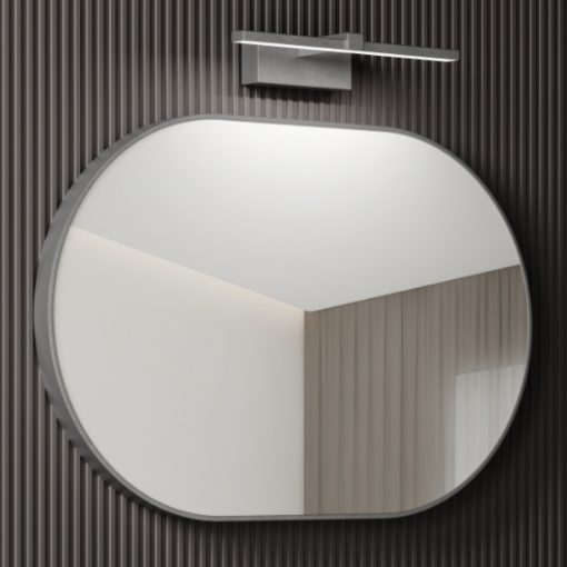 HD Kylie Chrome 90 cm széles fürdőszobai ovális fali tükör, krómozott alumínium kerettel és LED lámpával