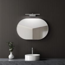 HD Kylie Chrome 90 cm széles fürdőszobai ovális fali tükör, krómozott alumínium kerettel és LED lámpával