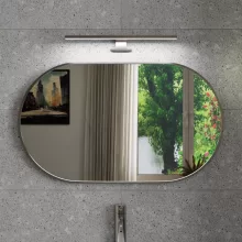 HD Kylie Chrome 76x45 cm széles fürdőszobai ovális fali tükör, krómozott alumínium kerettel és LED lámpával