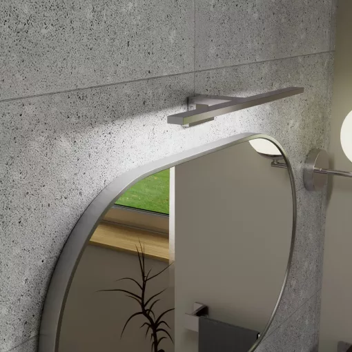 HD Kylie Chrome 76x45 cm széles fürdőszobai ovális fali tükör, krómozott alumínium kerettel és LED lámpával