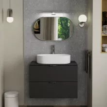 HD Kylie Chrome 76x45 cm széles fürdőszobai ovális fali tükör, krómozott alumínium kerettel és LED lámpával