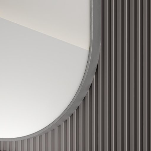 HD Kylie Chrome 90 cm széles fürdőszobai ovális fali tükör, krómozott alumínium kerettel és LED lámpával