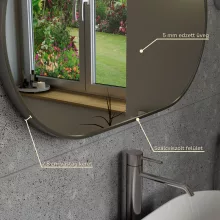 HD Kylie Chrome 76x45 cm széles fürdőszobai ovális fali tükör, krómozott alumínium kerettel és LED lámpával