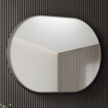 HD Kylie Chrome 90 cm széles fürdőszobai ovális fali tükör, krómozott alumínium kerettel