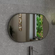 HD Kylie Chrome 76x45 cm széles fürdőszobai ovális fali tükör, krómozott alumínium kerettel