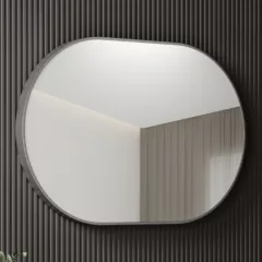   HD Kylie Chrome 76/90 cm széles fürdőszobai ovális fali tükör, krómozott alumínium kerettel