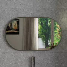 HD Kylie Chrome 76x45 cm széles fürdőszobai ovális fali tükör, krómozott alumínium kerettel