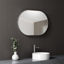 HD Kylie Chrome 90 cm széles fürdőszobai ovális fali tükör, krómozott alumínium kerettel