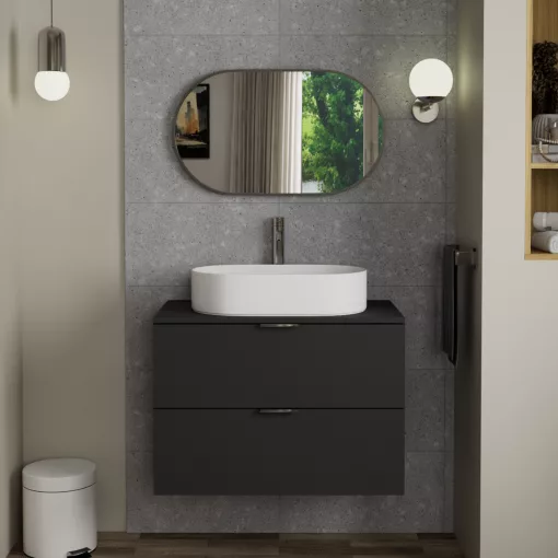 HD Kylie Chrome 76x45 cm széles fürdőszobai ovális fali tükör, krómozott alumínium kerettel