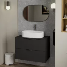 HD Kylie Chrome 76x45 cm széles fürdőszobai ovális fali tükör, krómozott alumínium kerettel