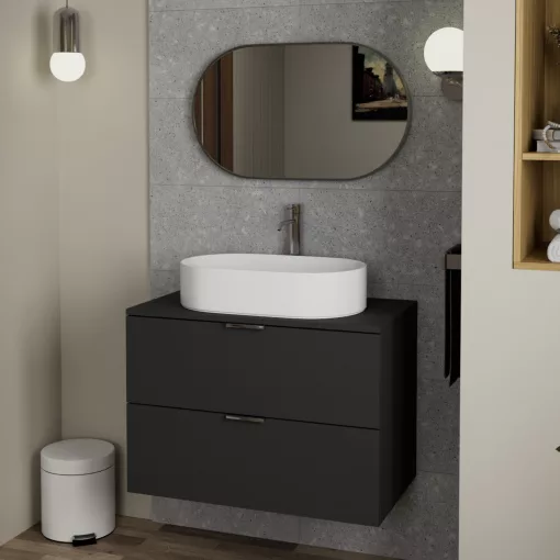 HD Kylie Chrome 76x45 cm széles fürdőszobai ovális fali tükör, krómozott alumínium kerettel