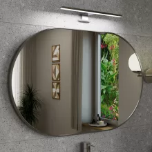 HD Kylie Chrome 90x60 cm széles fürdőszobai ovális fali tükör, krómozott alumínium kerettel és LED lámpával