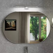 HD Kylie Chrome 90x60 cm széles fürdőszobai ovális fali tükör, krómozott alumínium kerettel és LED lámpával
