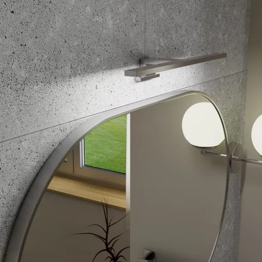 HD Kylie Chrome 90x60 cm széles fürdőszobai ovális fali tükör, krómozott alumínium kerettel és LED lámpával