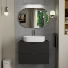 HD Kylie Chrome 90x60 cm széles fürdőszobai ovális fali tükör, krómozott alumínium kerettel és LED lámpával