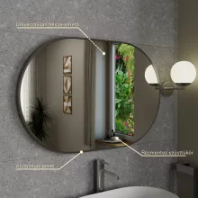 HD Kylie Chrome 90x60 cm széles fürdőszobai ovális fali tükör, krómozott alumínium kerettel és LED lámpával