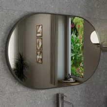HD Kylie Chrome 90x60 cm széles fürdőszobai ovális fali tükör, krómozott alumínium kerettel