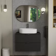 HD Kylie Chrome 90x60 cm széles fürdőszobai ovális fali tükör, krómozott alumínium kerettel