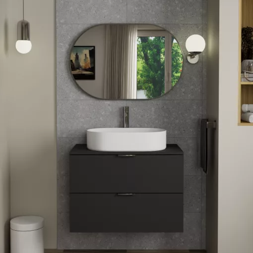 HD Kylie Chrome 90x60 cm széles fürdőszobai ovális fali tükör, krómozott alumínium kerettel