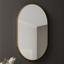 HD Kylie Gold 45/60 cm széles fürdőszobai ovális fali tükör, arany színű alumínium kerettel
