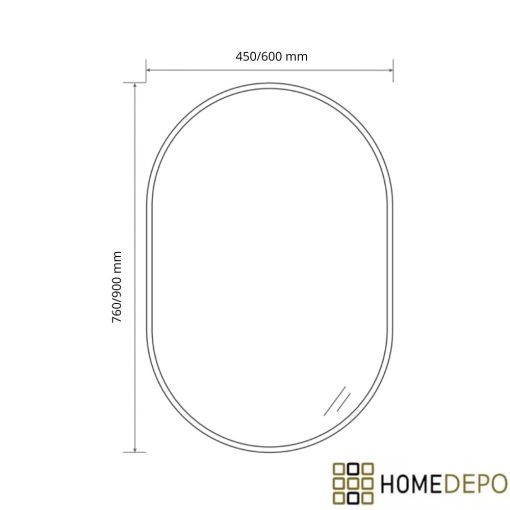 HD Kylie Gold 45/60 cm széles fürdőszobai ovális fali tükör, arany színű alumínium kerettel