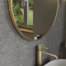 HD Kylie Gold 60x90 cm széles fürdőszobai ovális fali tükör, arany színű alumínium kerettel