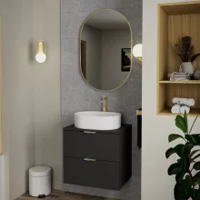 HD Kylie Gold 60x90 cm széles fürdőszobai ovális fali tükör, arany színű alumínium kerettel