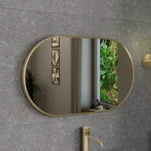 HD Kylie Gold 76x45 cm széles fürdőszobai ovális fali tükör, arany színű alumínium kerettel