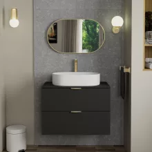 HD Kylie Gold 76x45 cm széles fürdőszobai ovális fali tükör, arany színű alumínium kerettel