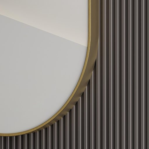 HD Kylie Gold 76/90 cm széles fürdőszobai ovális fali tükör, arany színű alumínium kerettel