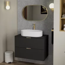 HD Kylie Gold 76x45 cm széles fürdőszobai ovális fali tükör, arany színű alumínium kerettel
