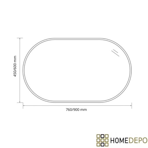 HD Kylie Gold 76/90 cm széles fürdőszobai ovális fali tükör, arany színű alumínium kerettel