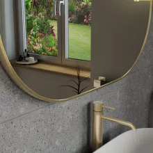 HD Kylie Gold 90x60 cm széles fürdőszobai ovális fali tükör, arany színű alumínium kerettel