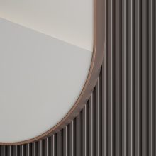 HD Kylie Brushed Copper 90 cm széles fürdőszobai ovális fali tükör, szálcsiszolt réz színű alumínium kerettel