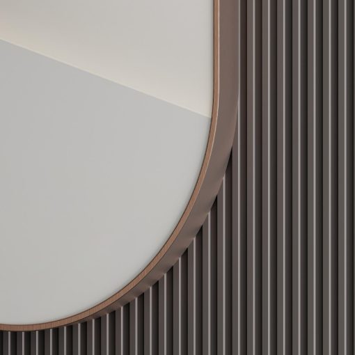 HD Kylie Brushed Copper 90 cm széles fürdőszobai ovális fali tükör, szálcsiszolt réz színű alumínium kerettel