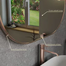 HD Kylie Brushed Copper 90x60 cm széles fürdőszobai ovális fali tükör, szálcsiszolt réz színű alumínium kerettel