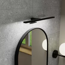 HD Kylie Black 45x76 cm széles fürdőszobai ovális fali tükör, fekete színű alumínium kerettel és LED lámpával