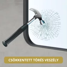 HD Kylie Black 60 cm széles fürdőszobai ovális fali tükör, fekete színű alumínium kerettel és LED lámpával