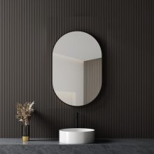 HD Kylie Black 45/60 cm széles fürdőszobai ovális fali tükör, fekete színű alumínium kerettel